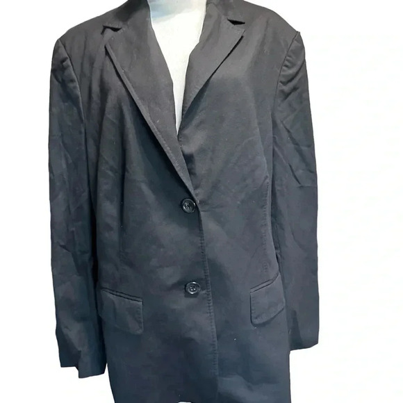 Lands End women's size 16W black 2 button blazer - Picture 1 of 6